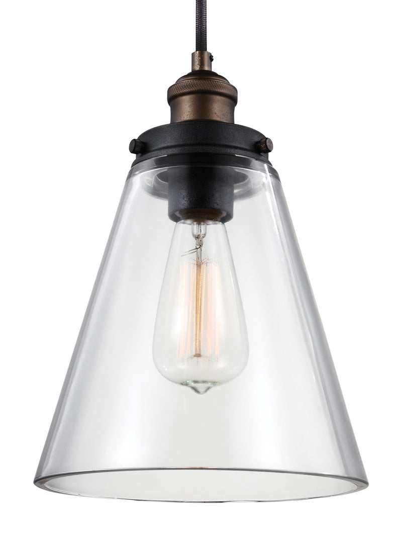 Baskin Pendant in Painted Aged Brass/Dark Weathered Zinc - Lamps Expo