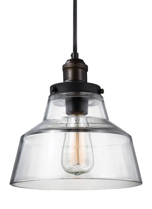 Baskin Pendant in Painted Aged Brass/Dark Weathered Zinc - Lamps Expo