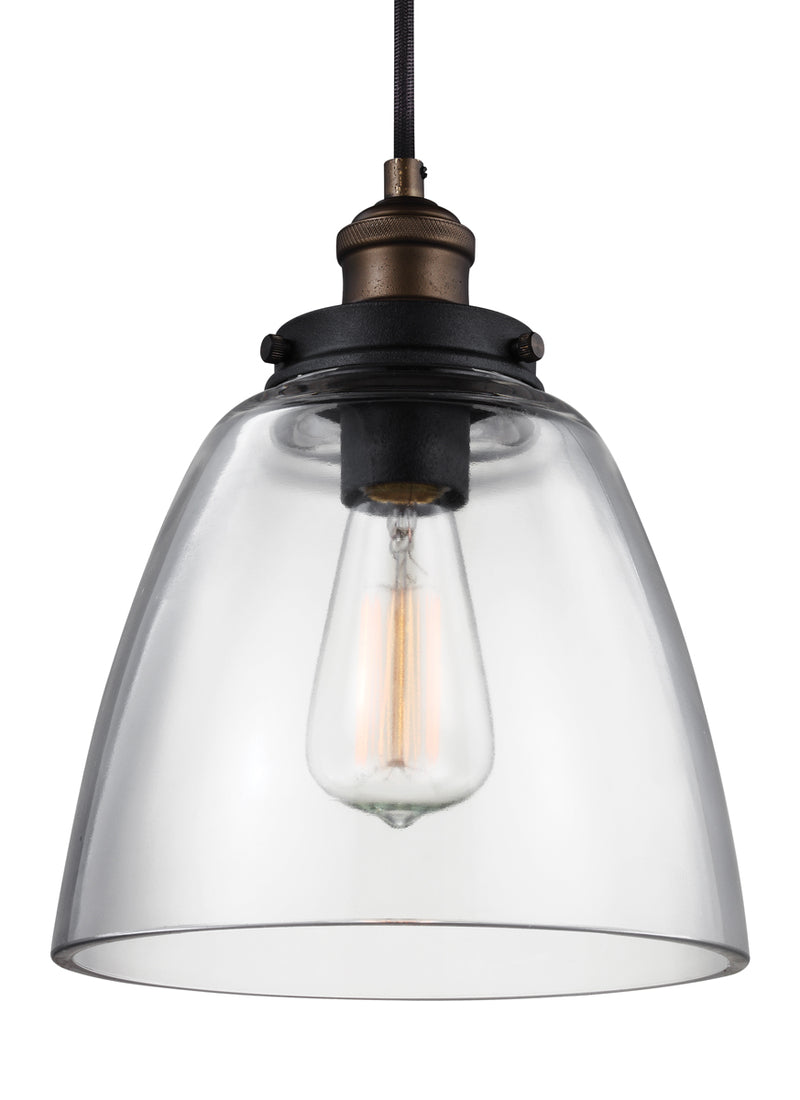 Baskin Pendant in Painted Aged Brass/Dark Weathered Zinc - Lamps Expo