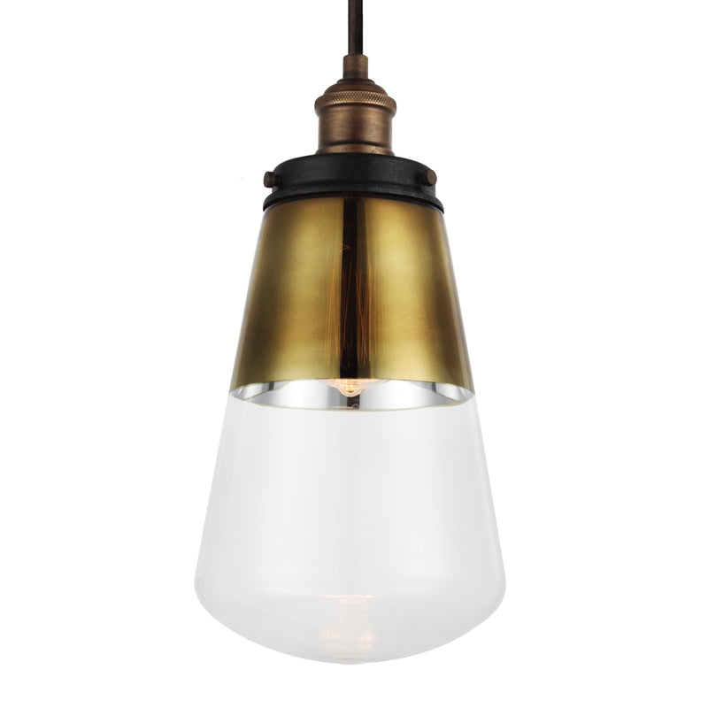 Waveform Pendant in Aged Brass/Dark Weathered Zinc - Lamps Expo