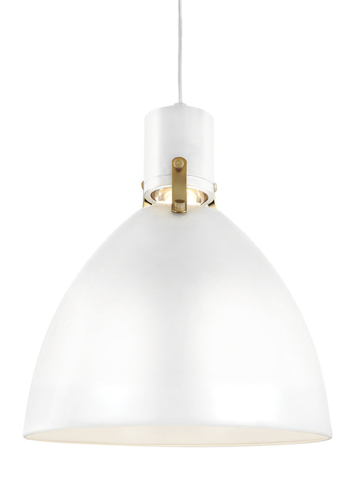 Brynne Pendant in Flat White/Chrome - Lamps Expo