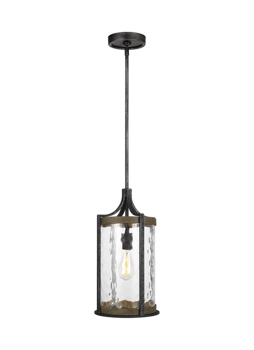 Angelo Pendant in Distressed Weathered Oak/Slate Grey Metal - Lamps Expo