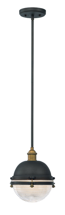 Portside 1-Light Outdoor Pendant in Oil Rubbed Bronze / Antique Brass - Lamps Expo