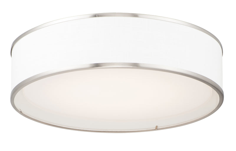 Prime 20"W LED Flush Mount 120-277V in Satin Nickel - Lamps Expo