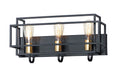 Liner 3-Light Bath Sconce in Black / Satin Brass - Lamps Expo