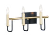 Sullivan 3-Light Bath Sconce in Black / Gold - Lamps Expo