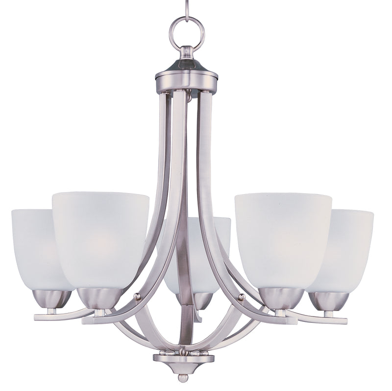 Axis 5-Light Chandelier in Satin Nickel - Lamps Expo