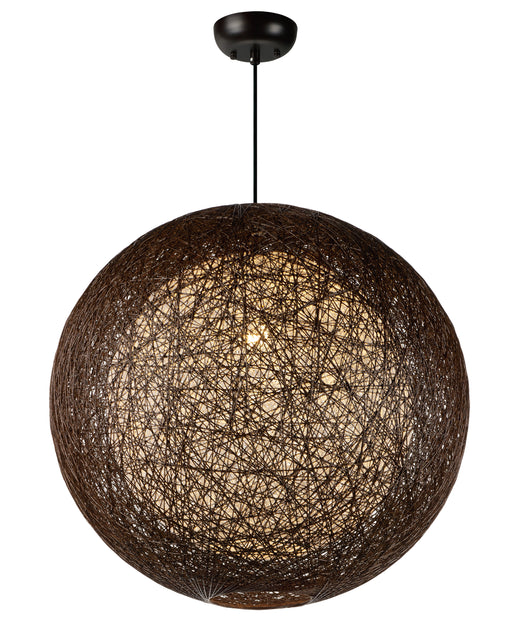 Bali 1-Light Chandelier in Chocolate with Hemp String Shade - Lamps Expo