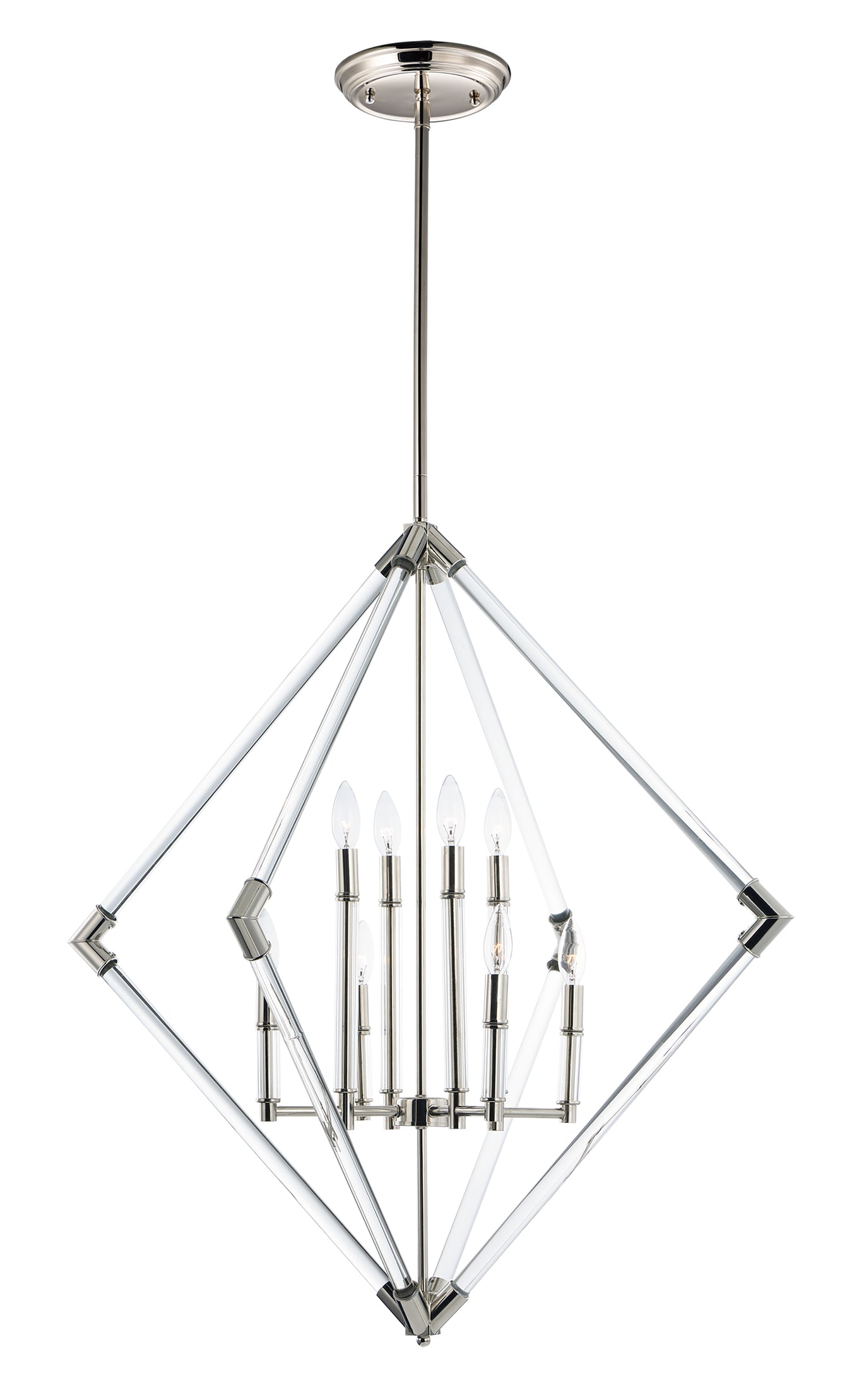 Lucent 8-Light Pendant in Polished Nickel with Clear Glass - Lamps Expo