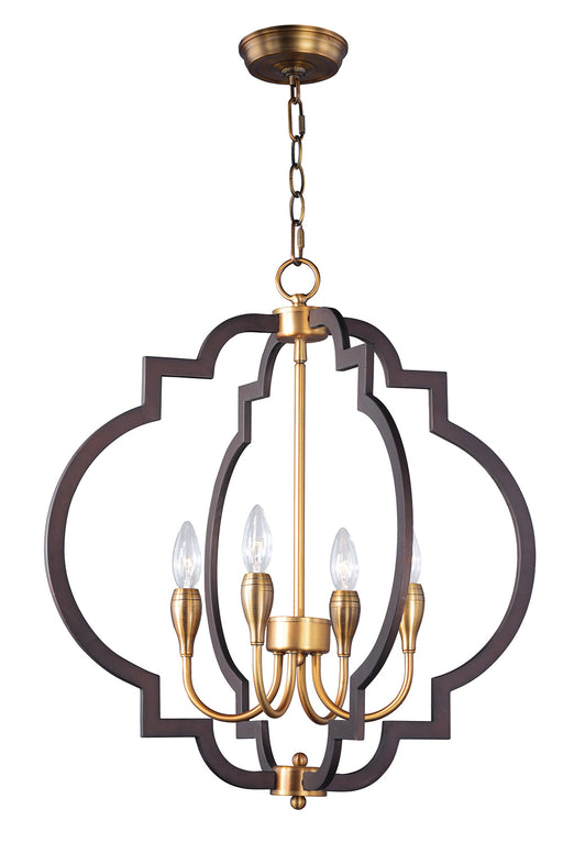 Crest 4-Light Chandelier in Oil Rubbed Bronze / Antique Brass - Lamps Expo