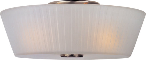 Finesse 3-Light Flush Mount in Satin Nickel with Frosted Glass - Lamps Expo