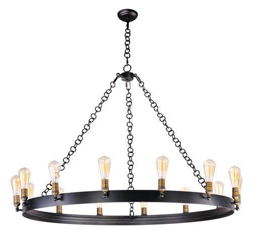 Noble 14-Light Chandelier in Black / Natural Aged Brass - Lamps Expo