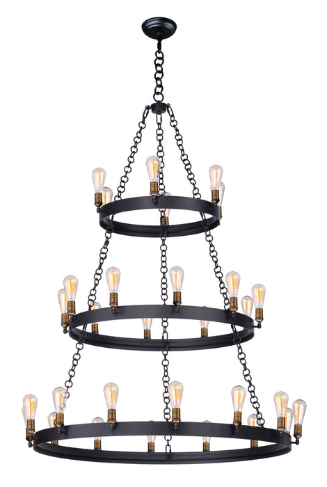 Noble 30-Light Chandelier in Black / Natural Aged Brass - Lamps Expo