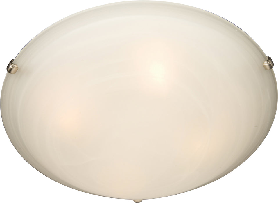 Malaga 2-Light Flush Mount in Satin Nickel with Marble Glass - Lamps Expo
