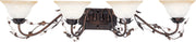 Elegante 4-Light Bath Vanity in Oil Rubbed Bronze with Frosted Ivory Glass/Shade - Lamps Expo