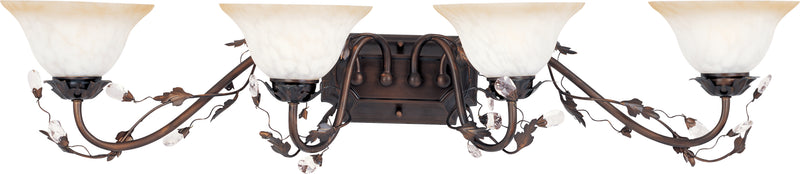 Elegante 4-Light Bath Vanity in Oil Rubbed Bronze with Frosted Ivory Glass/Shade - Lamps Expo