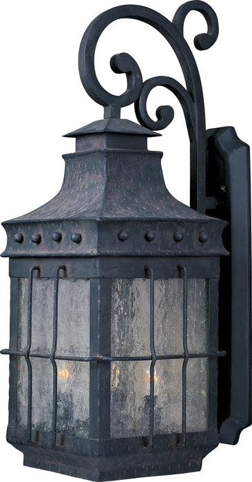 Nantucket 3-Light Outdoor Wall Lantern in Country Forge - Lamps Expo