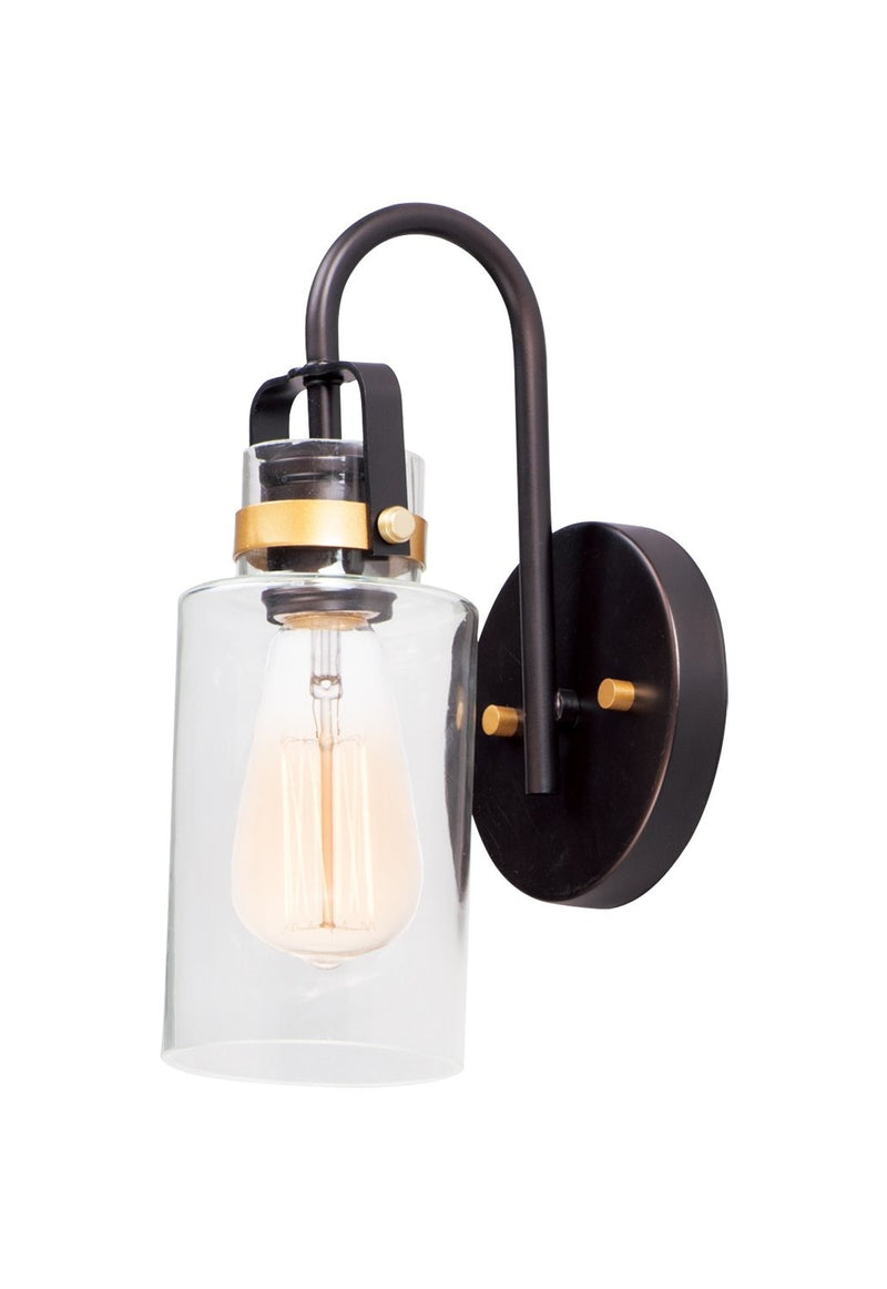 Magnolia 1-Light Wall Sconce in Bronze / Gold with Clear Glass - Lamps Expo