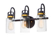 Magnolia 3-Light Bath Vanity in Bronze / Gold with Clear Glass - Lamps Expo