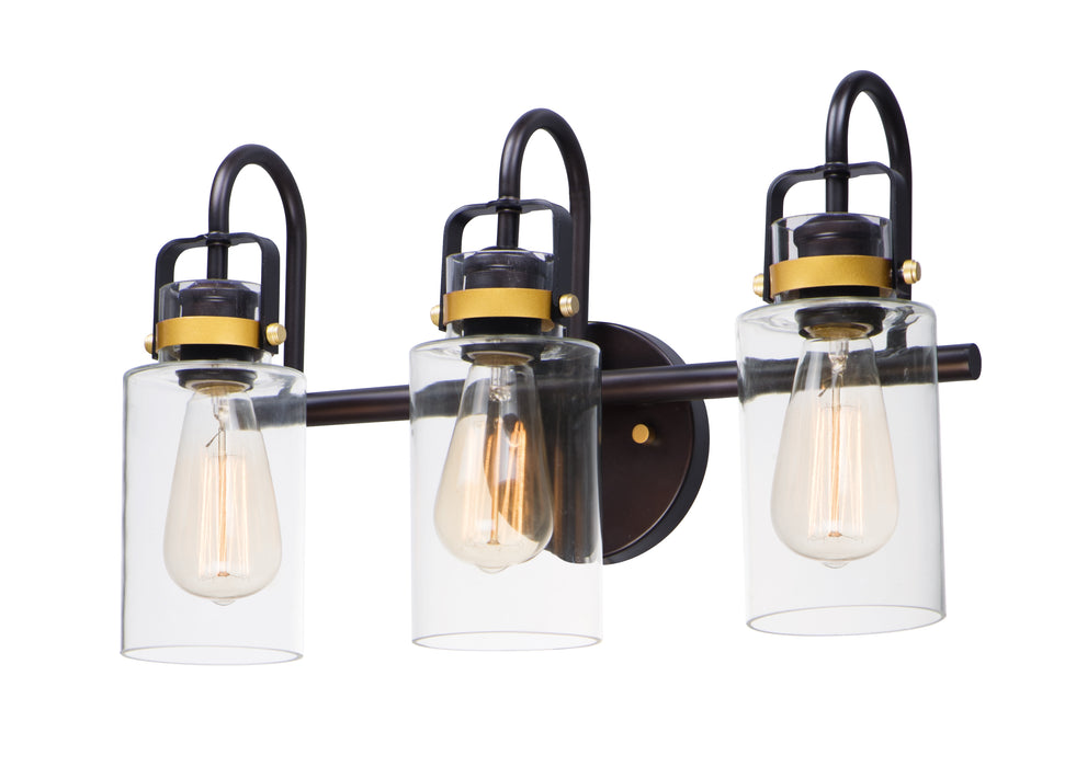 Magnolia 3-Light Bath Vanity in Bronze / Gold with Clear Glass - Lamps Expo