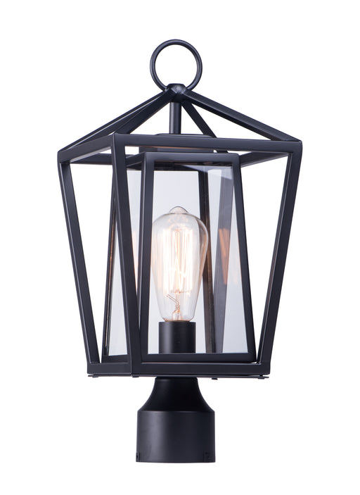 Artisan 1-Light Outdoor Post Lamp in Black with Clear Glass - Lamps Expo