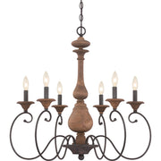 Auburn 6-Light Chandelier in Rustic Black