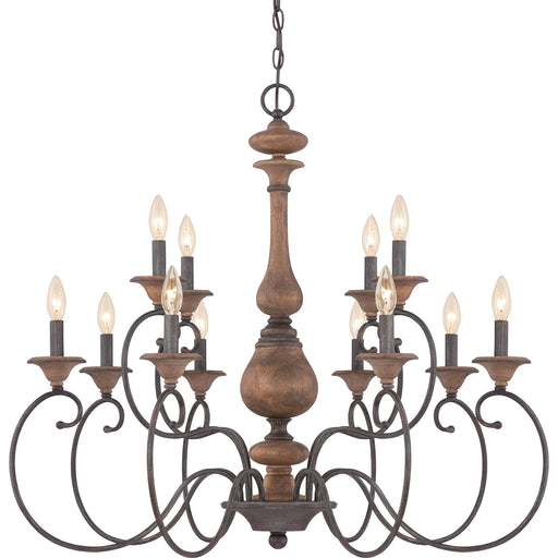Auburn 12-Light Chandelier in Rustic Black