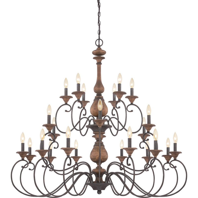 Auburn 24-Light Chandelier in Rustic Black