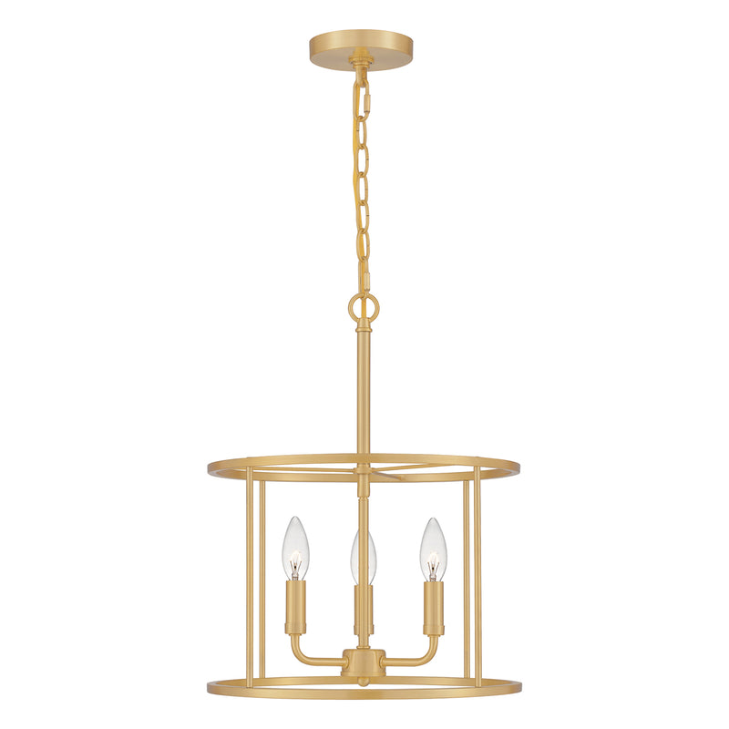 Abner 3-Light Pendant in Aged Brass