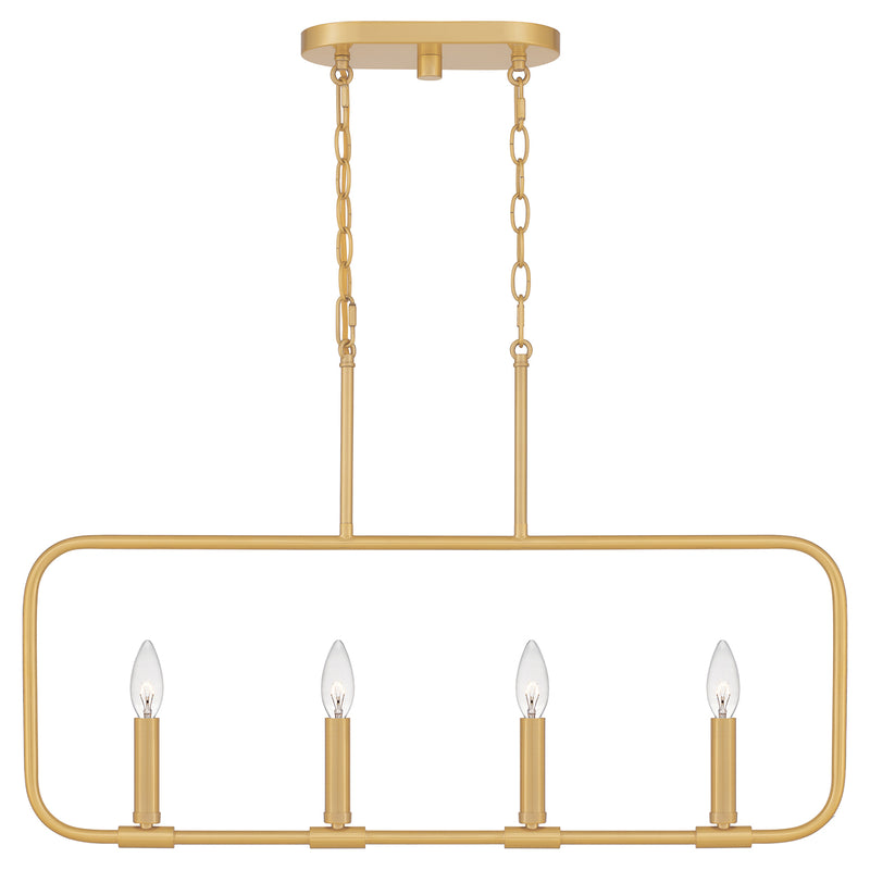 Abner 4-Light Island Light in Aged Brass
