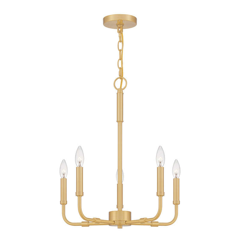 Abner 5-Light Chandelier in Aged Brass