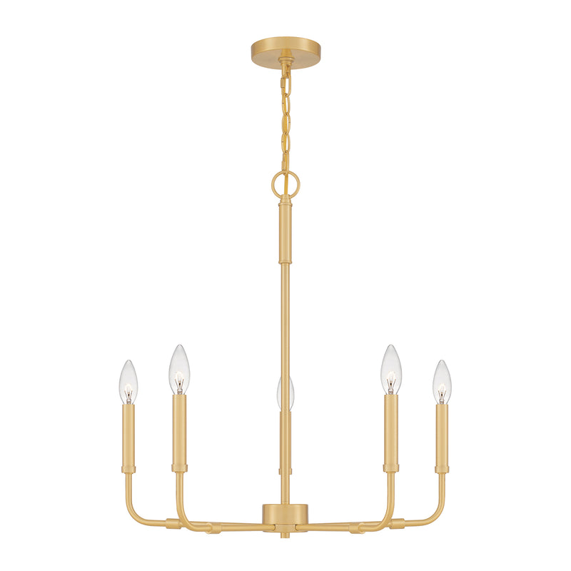 Abner 5-Light Chandelier in Aged Brass