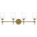 Aria 4-Light Bath Vanity in Weathered Brass