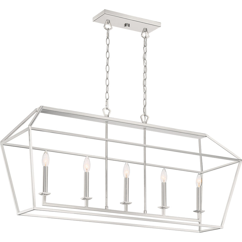 Aviary 5-Light Island Light in Polished Nickel