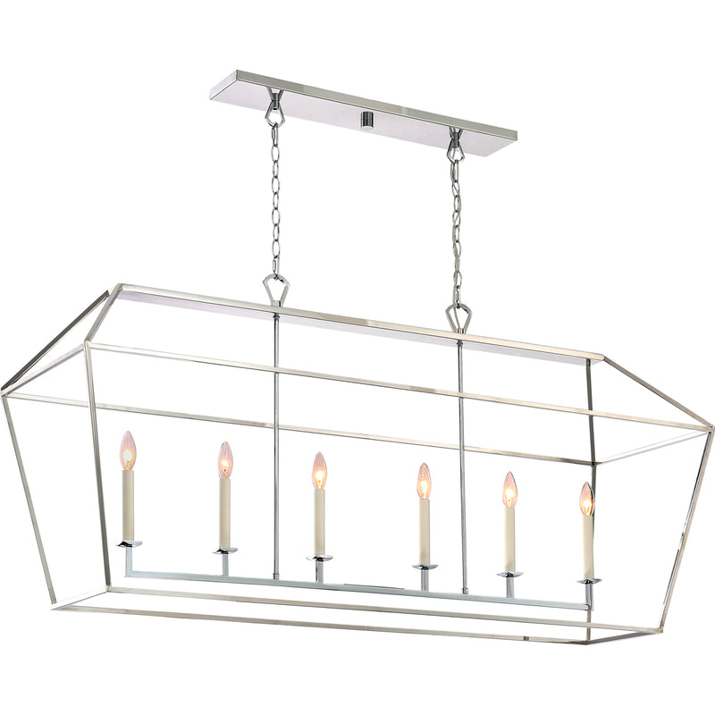 Aviary 6-Light Island Light in Polished Nickel