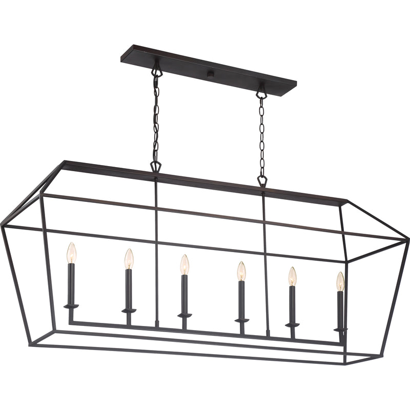 Aviary 6-Light Island Light in Palladian Bronze