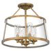 Barlow 4-Light Semi-Flush Mount in Weathered Brass