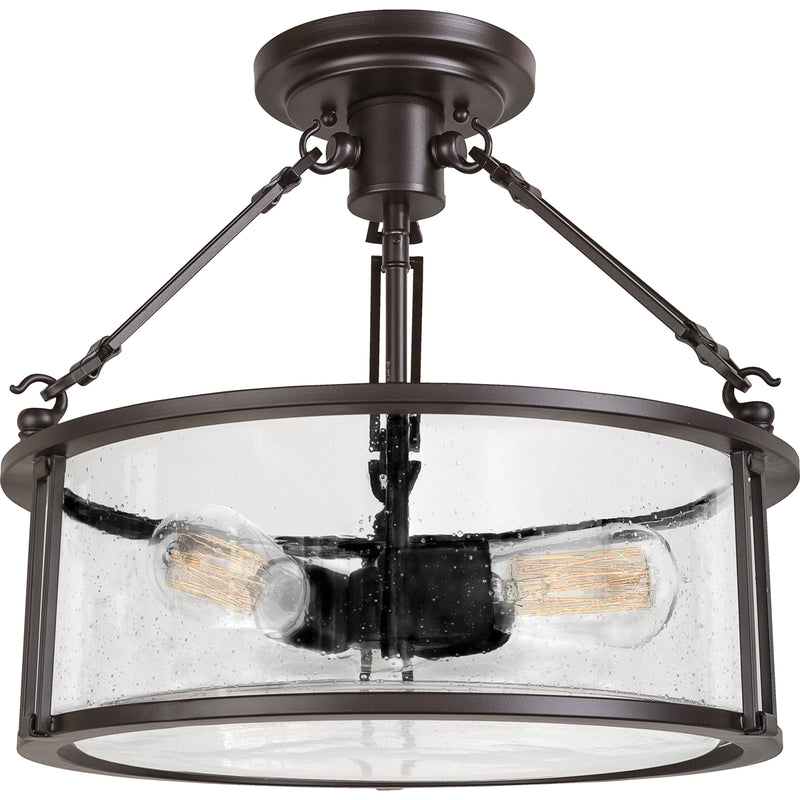 Buchanan 3-Light Semi-Flush Mount in Western Bronze