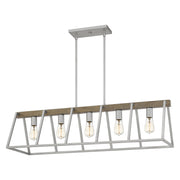 Brockton 5-Light Island Light in Brushed Silver