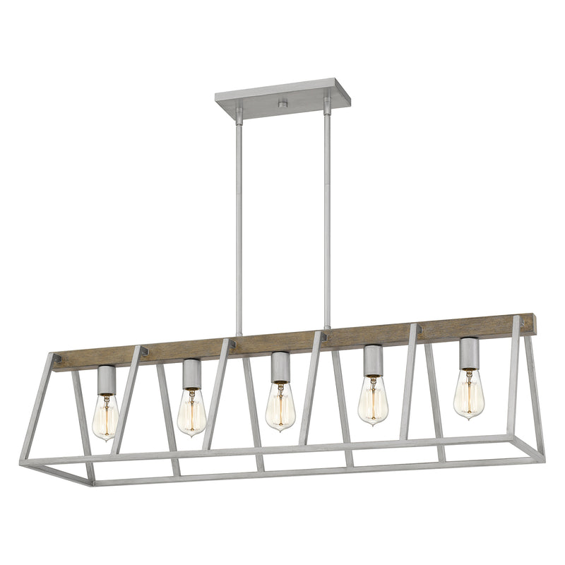 Brockton 5-Light Island Light in Brushed Silver