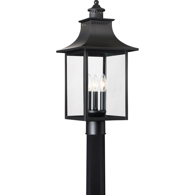 Chancellor 3-Light Outdoor Lantern in Mystic Black