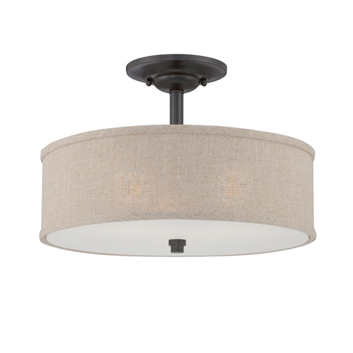 Cloverdale 3-Light Semi-Flush Mount in Mottled Cocoa