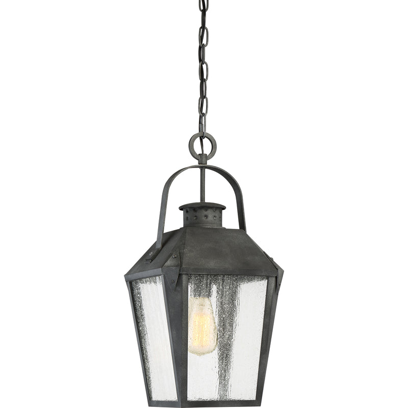 Carriage 1-Light Outdoor Lantern in Mottled Black