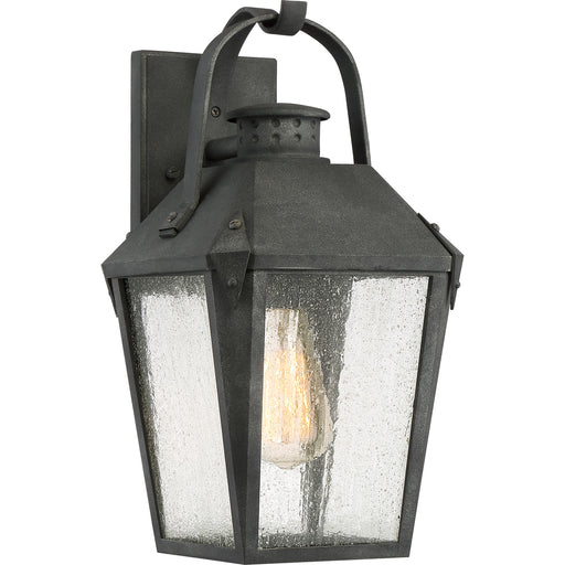 Carriage 1-Light Outdoor Lantern in Mottled Black