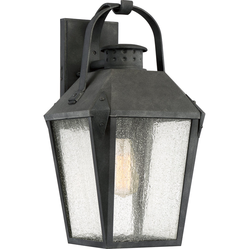 Carriage 1-Light Outdoor Lantern in Mottled Black