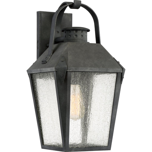Carriage 1-Light Outdoor Lantern in Mottled Black