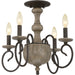 Castile 4-Light Semi-Flush Mount in Rustic Black