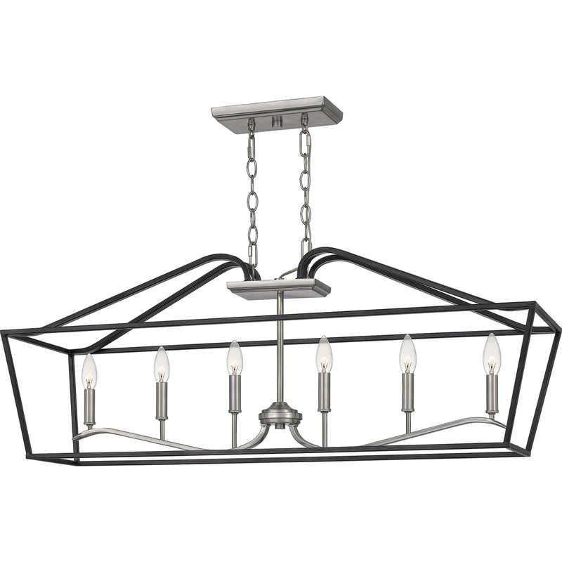 Catalina 6-Light Island Light in Matte Black