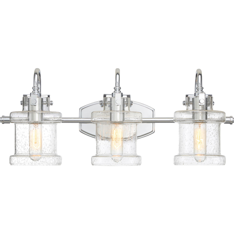Danbury 3-Light Bath Vanity in Polished Chrome