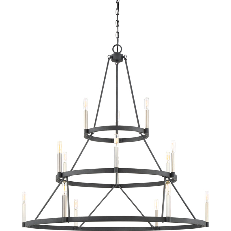 Doran 15-Light Chandelier in Mottled Black